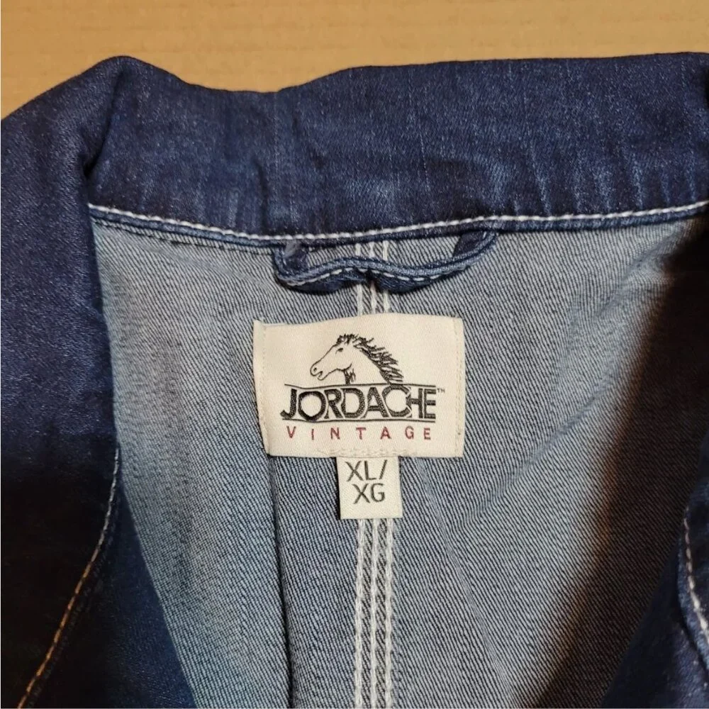 Jordache Vintage Women's Denim Coverall Jumpsuit - Size XL/ XG - Picture 2 of 6